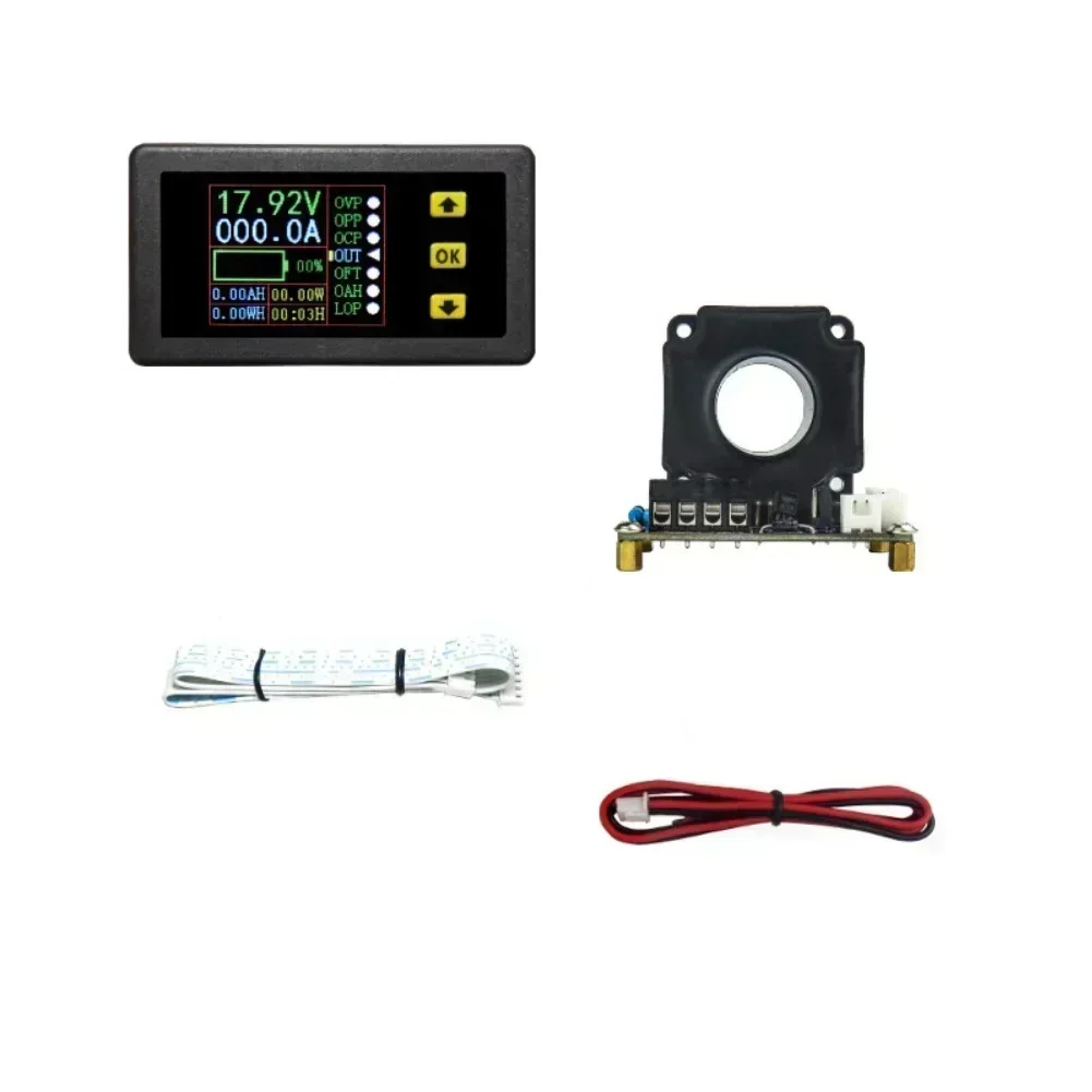 Battery Monitor Coulometer - เครื่องวัดคูลอมบ์แบบฮอลล์ VAC9010H หน้าจอ LCD สี แสดงผลแรงดันไฟฟ้ากระแสตรงแบบสองทิศทาง