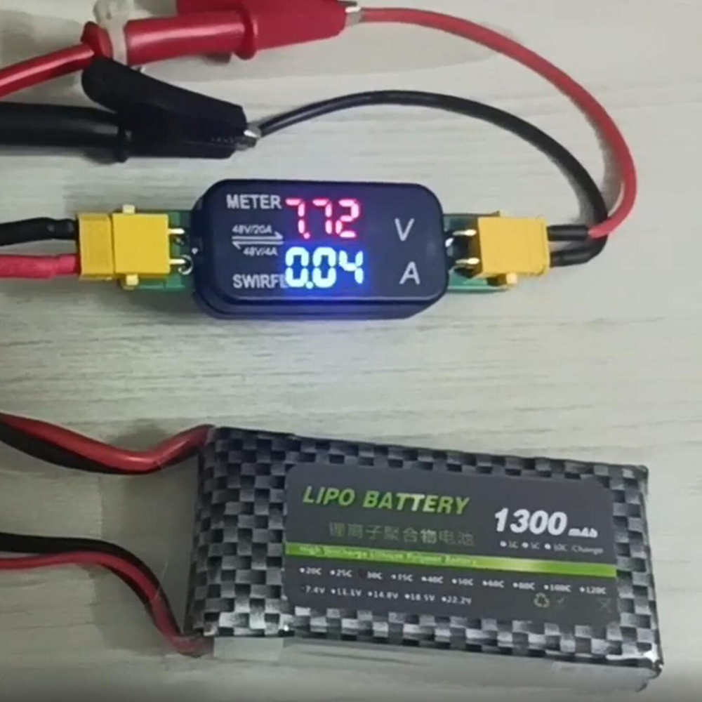 Battery Monitor Coulometer - XT30 DC สองทิศทางโวลต์มิเตอร์แอมมิเตอร์แสดง20A/4A LED แรงดันไฟฟ้าดิจิตอลมิเตอร์ปัจจุบัน5V 12V