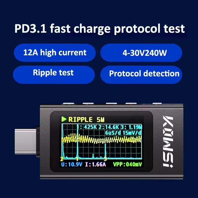 KWS-X1 Type-C Current และแรงดั - Battery Monitor Coulometer บทวิจารณ์และราคา